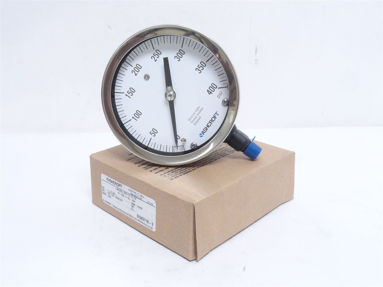 Ashcroft 45-1009-A-02L-400; Pressure Gauge; 0-400PSI; SS