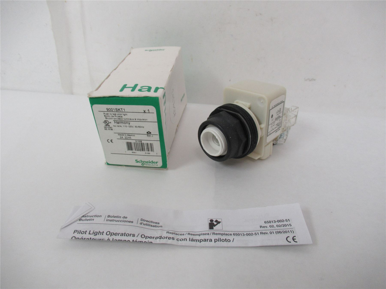 Schneider 9001SKT1; Pilot Light Push To Test 110V to 120V AC