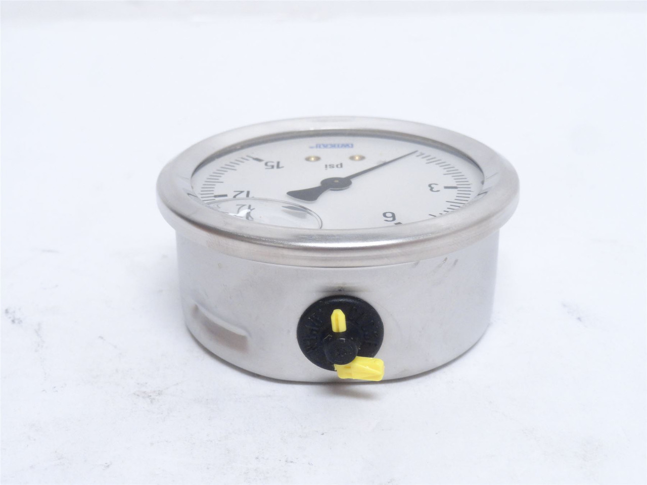 Wika 9767037; Liquid Filled Pressure Gauge 0-15PSI; 2.5" Dial