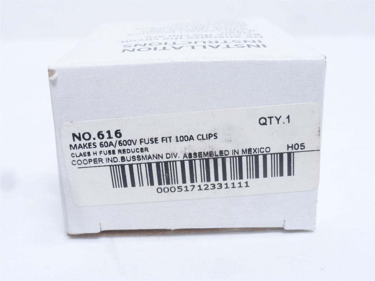 Bussmann 616; One Set-Fuse Adaptors; 60 Amps; 600VAC
