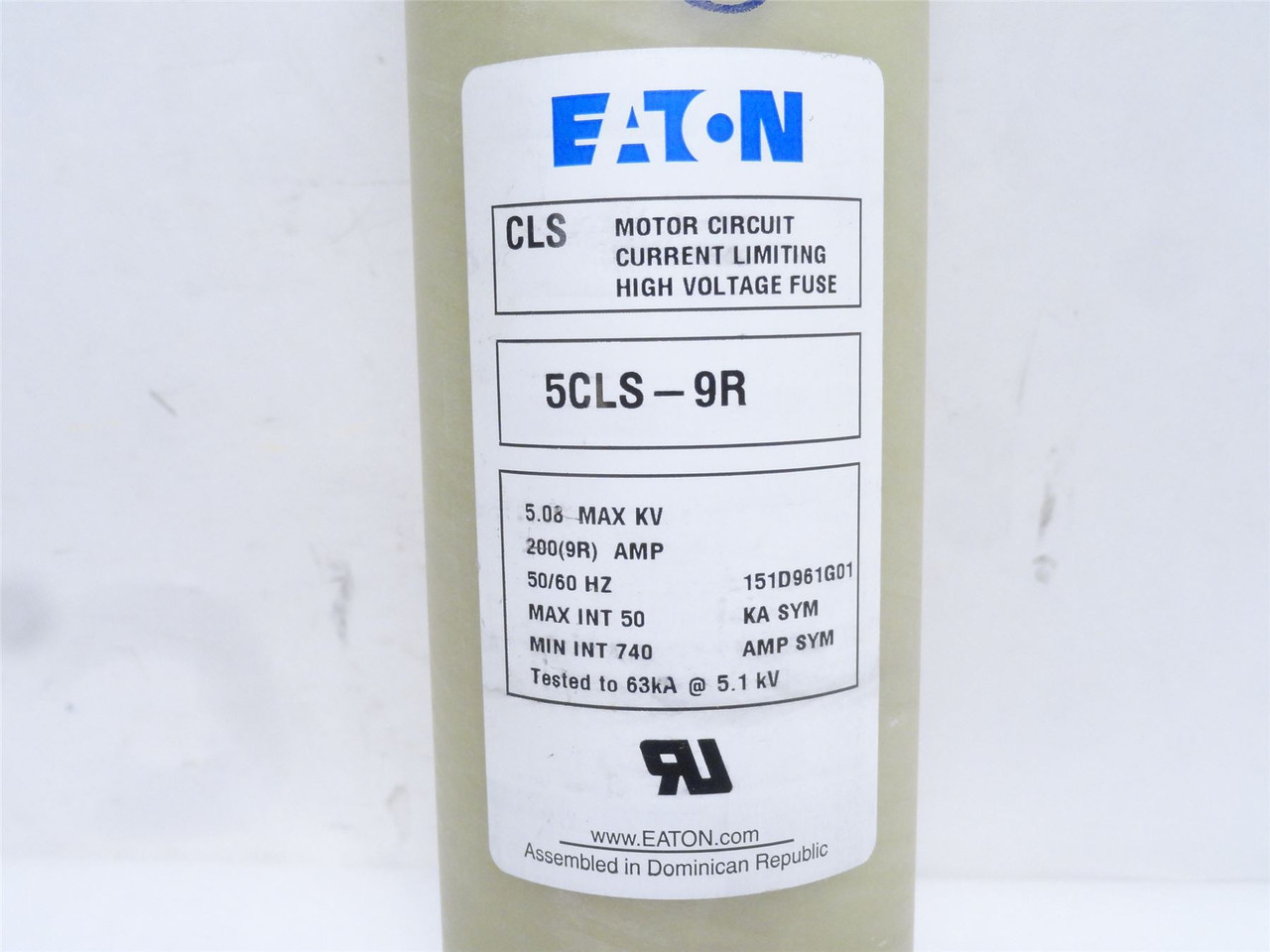 Eaton 5CLS-9R; Single Barrel 5CLS Fuse; 200A; 4800VAC