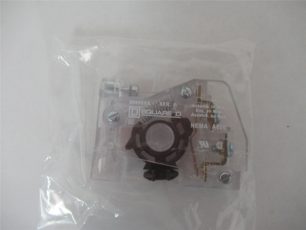 Square D 9999SX6; Contact Block 1NO; 10A; 600V