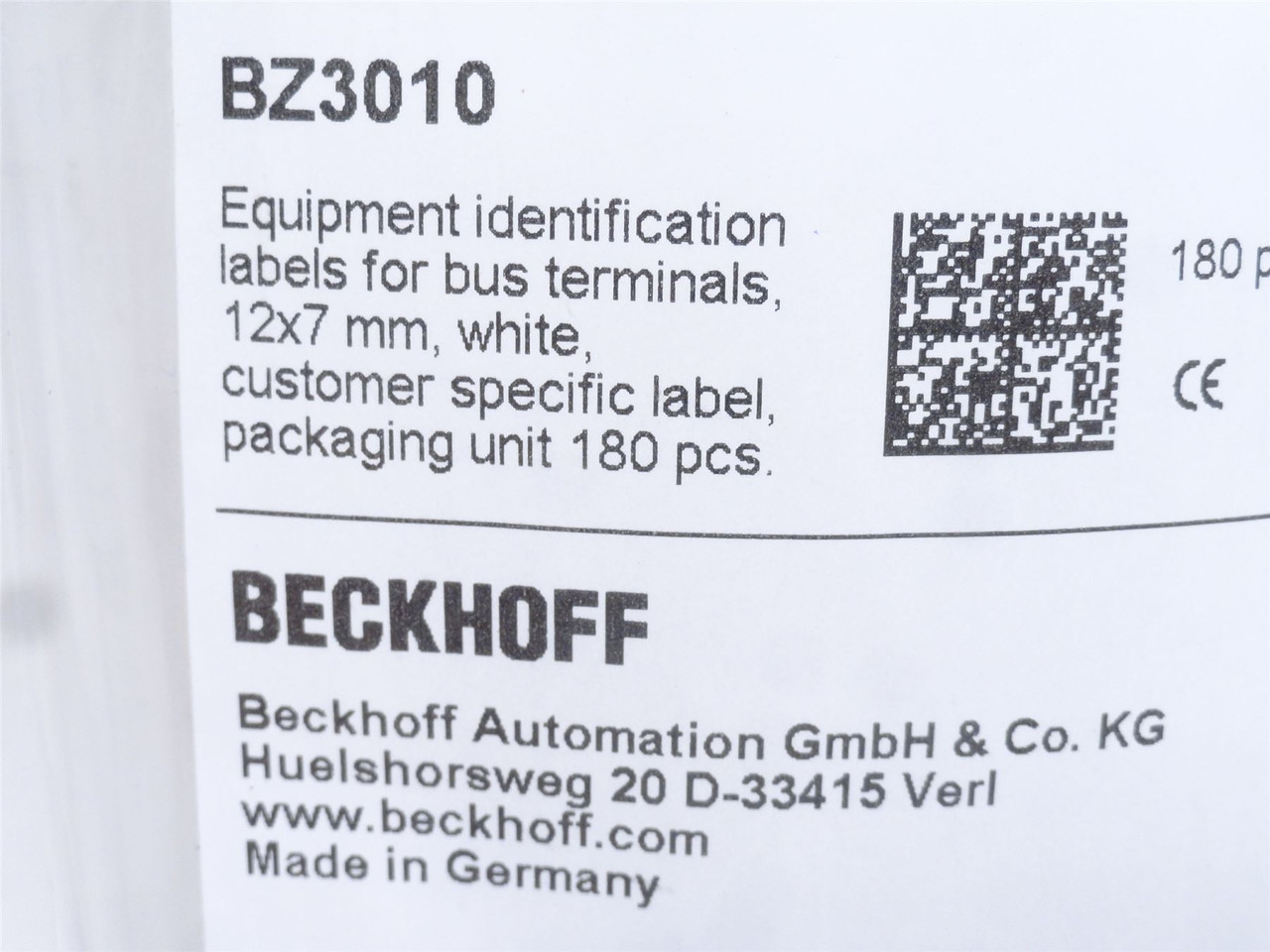 Beckhoff BZ3010; Contact labels; 12 mmx 7mm; 180 Pieces