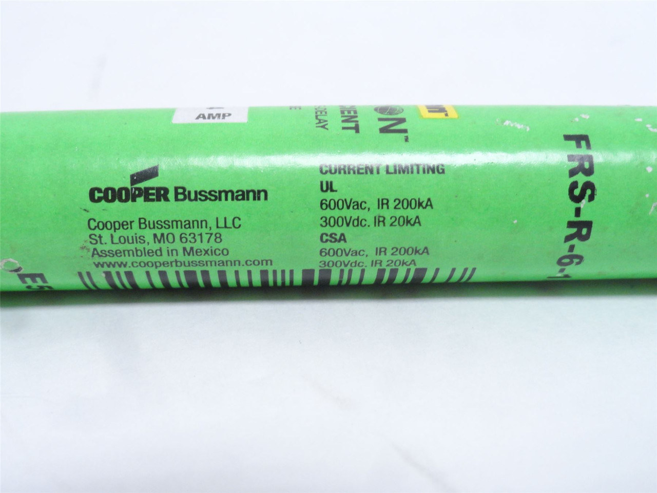 Bussmann FRS-R-6-1/4; Time Delay Fuse 6-1/4A; 600VAC/300VDC