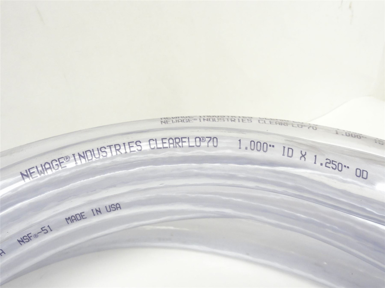Newage 57943; Clear Tubing; 1"ID x 1-1/4"OD x 20' Long
