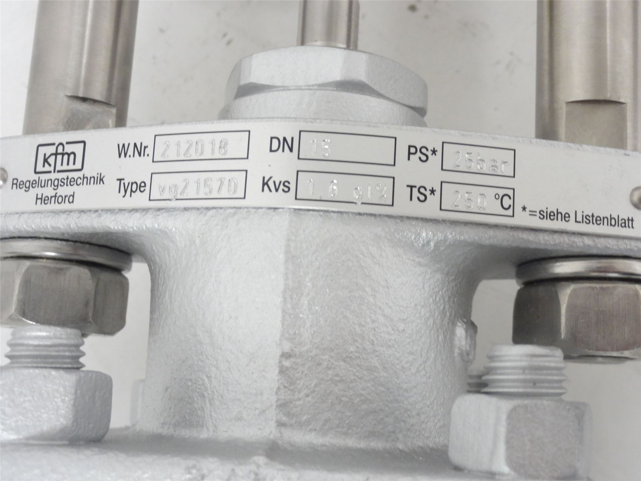 KFM Type vg21570; Motor Valve 1/2" DN-15; 25 bar W.Nr. 212018