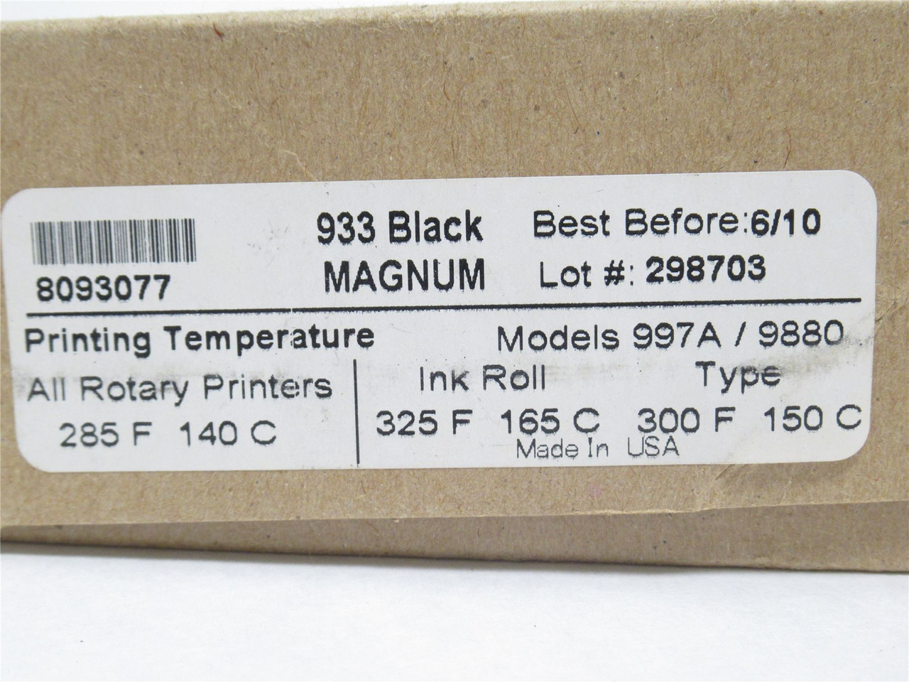 Markem-Imaje 997A / 9880; Box-12 Dry Ink Rolls 32mm Best 6/10