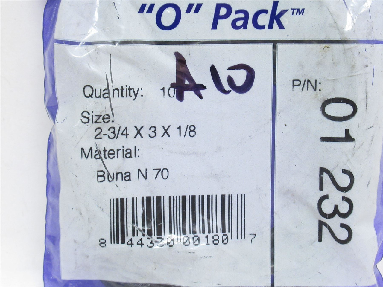 Goldspec 01 232-O; Bag-10; Buna O-Rings; 2-3/4" x 3" x 1/8"
