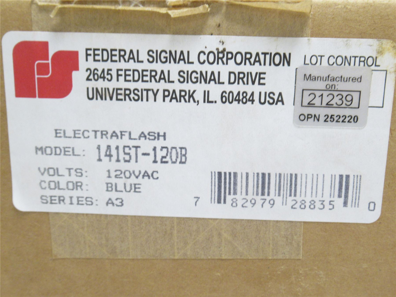 Federal 141ST-120B; Blue Flash Warning Light; 120VAC