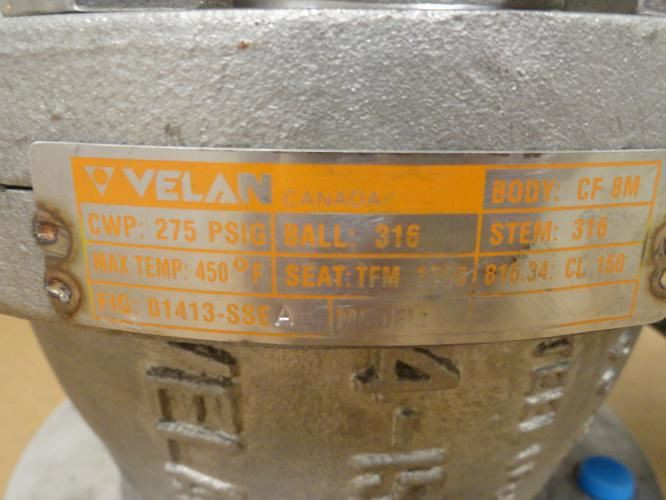 Velan 01413-SSEA; Actuated Ball Valve; SS; 275PSIG; 4" Flange