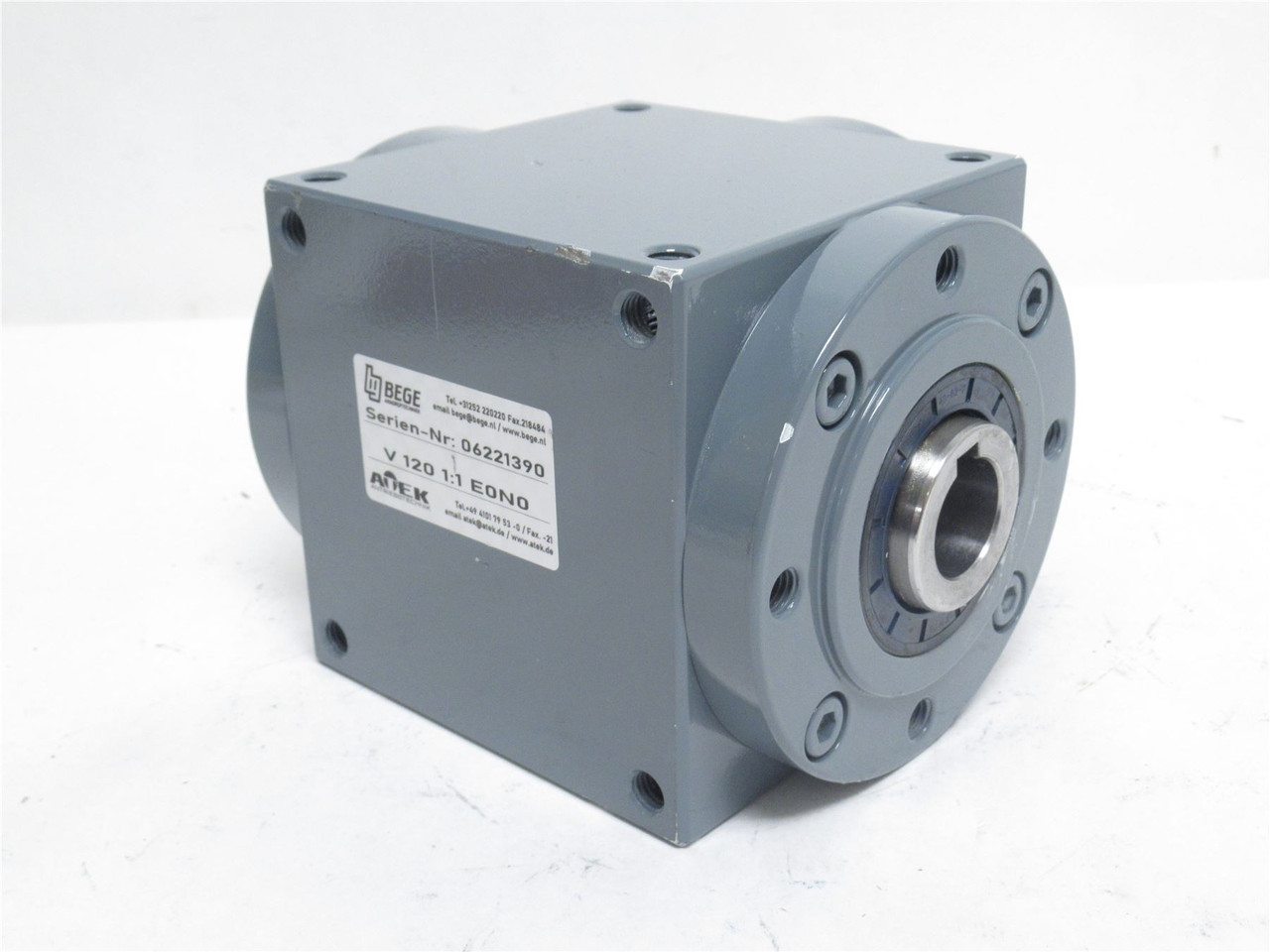 Bege V 120 1:1 E0NO; Bevel Gear Drive; RA; 1:1 Ratio