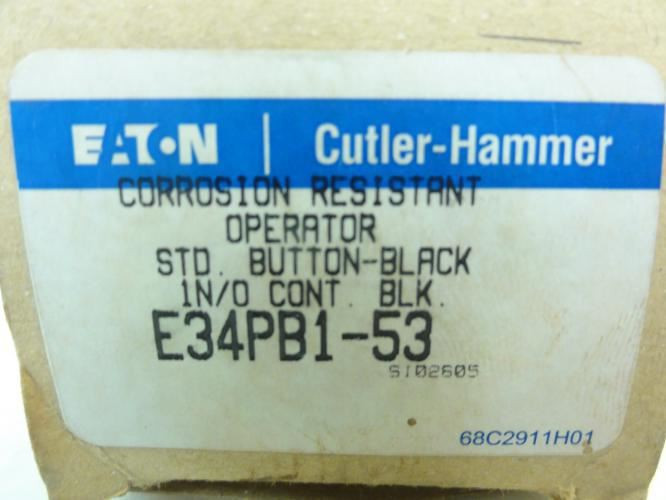 Eaton E34PB1-53; Operator Button; Black; 1-NO