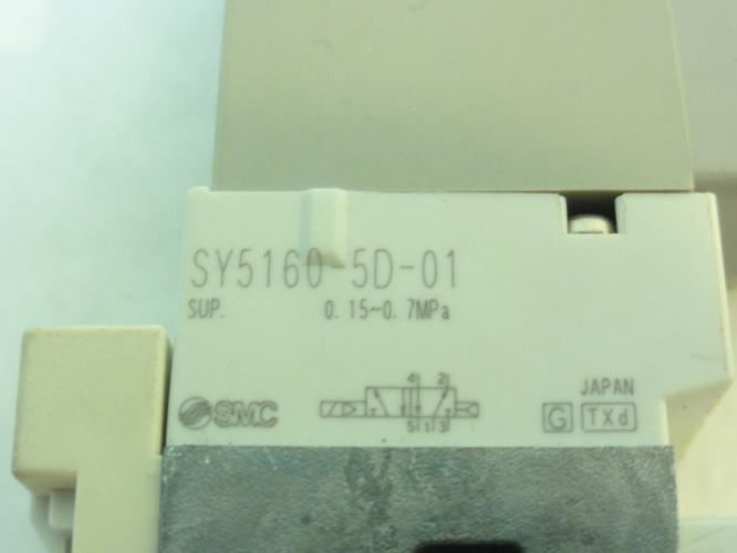 SMC SY5160-5D-01; Solenoid Valve; 24VDC; 0.15-0.7MPa; 1/8" Ports