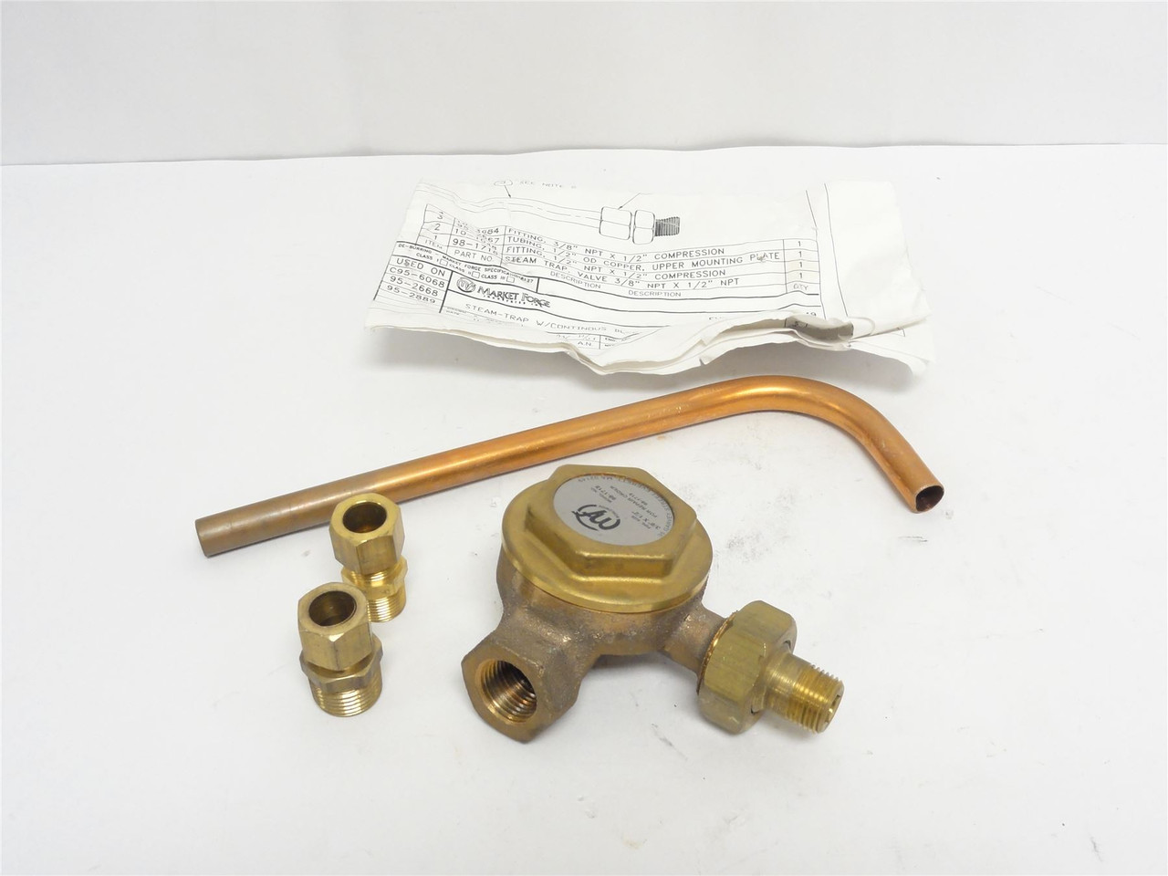 Market Forge 1117187; Steam Trap Assembly; 3/8 x 1/2NPT