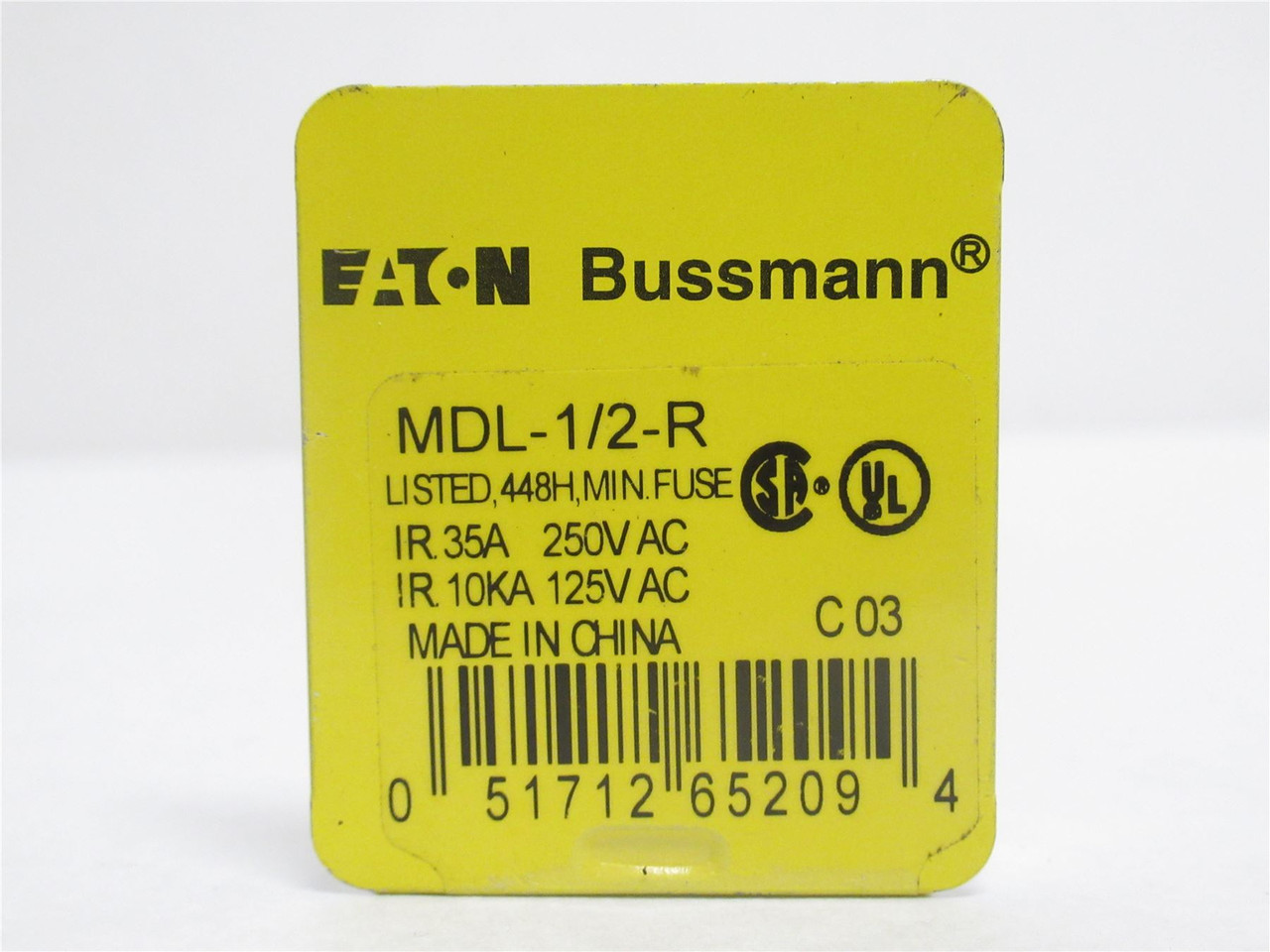 Bussmann MDL-1/2-R; Box-5; Glass Cartridge Fuses; 1/2A; 32VAC