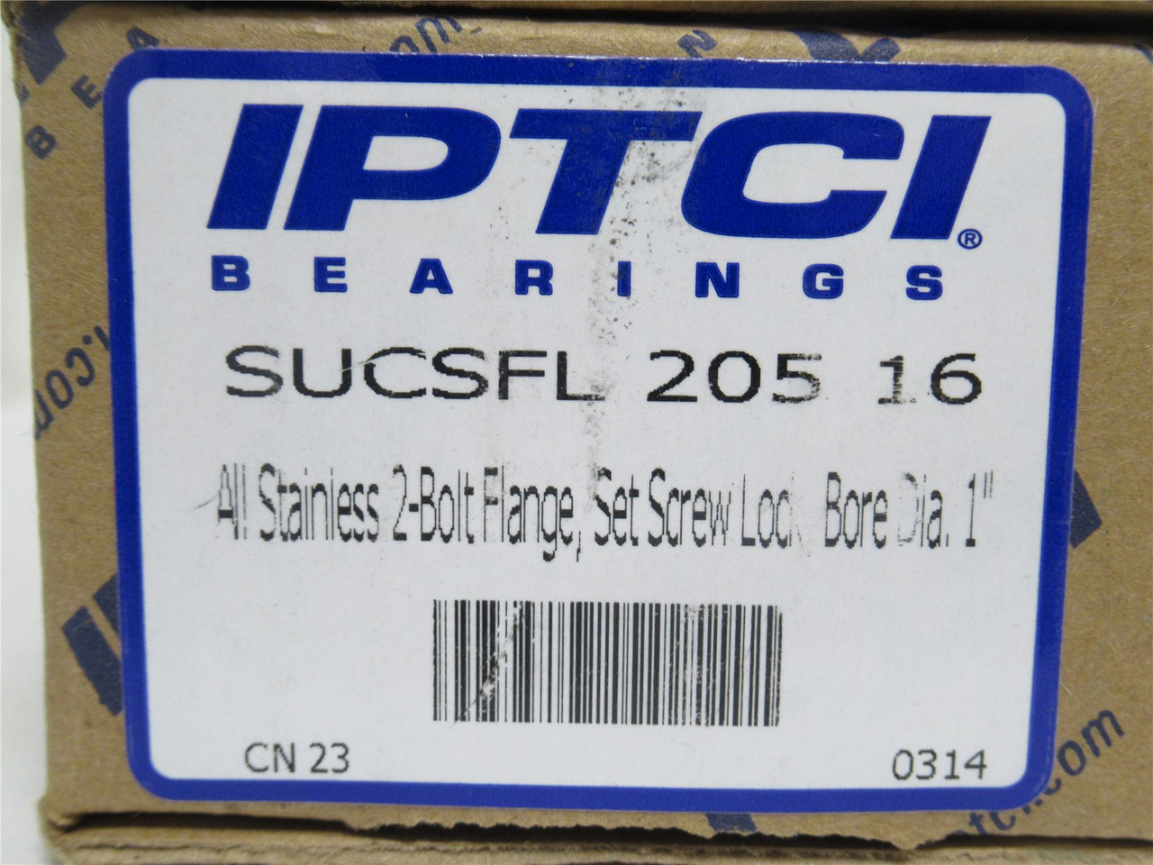 IPTCI SUCSFL205-16; Flange Bearing; SS; 1"ID; 2-Bolt Mount