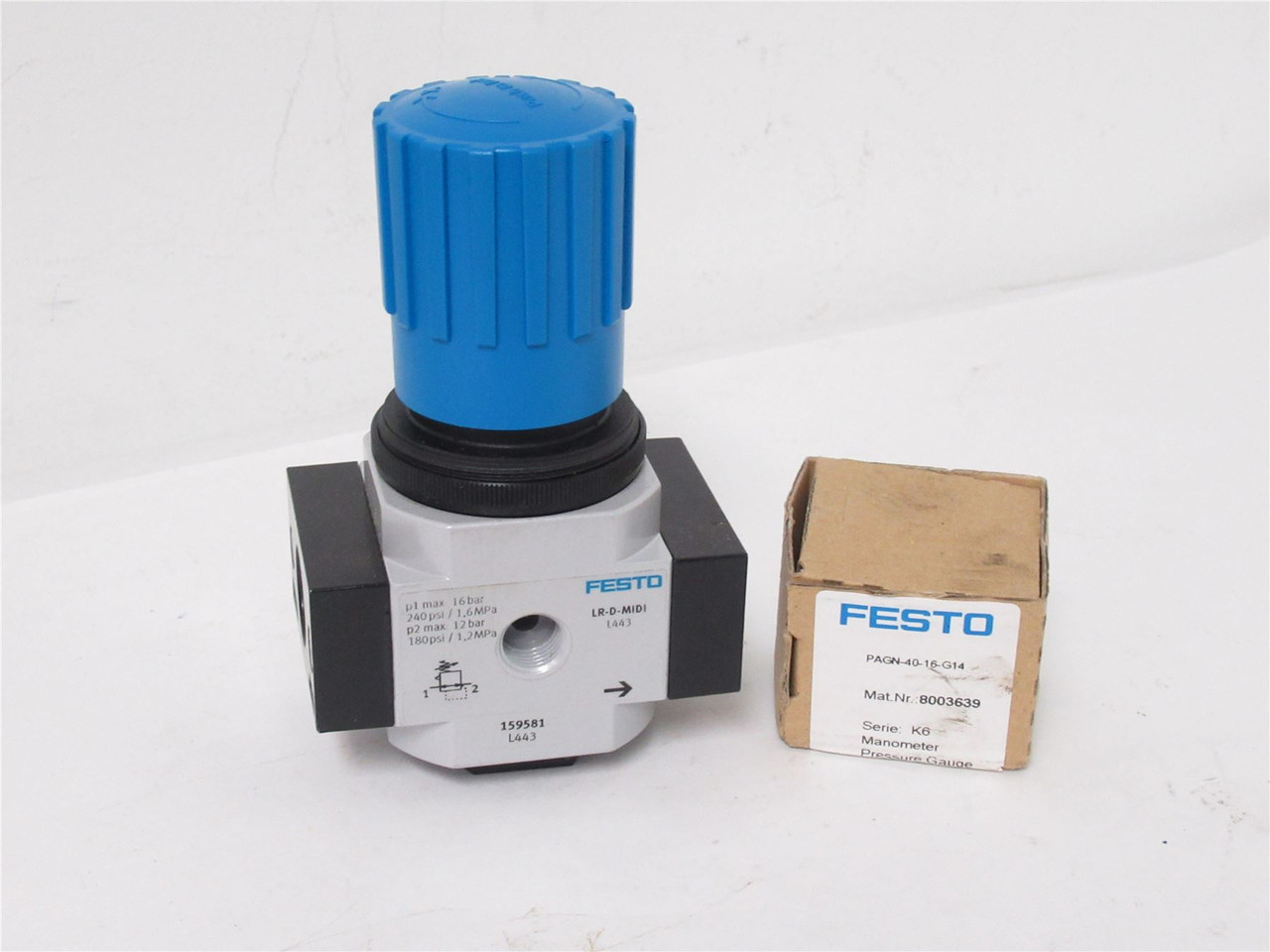 Festo LR-1/2-D-MIDI; Pressure Regulator;12-16 bar;180-240PSI
