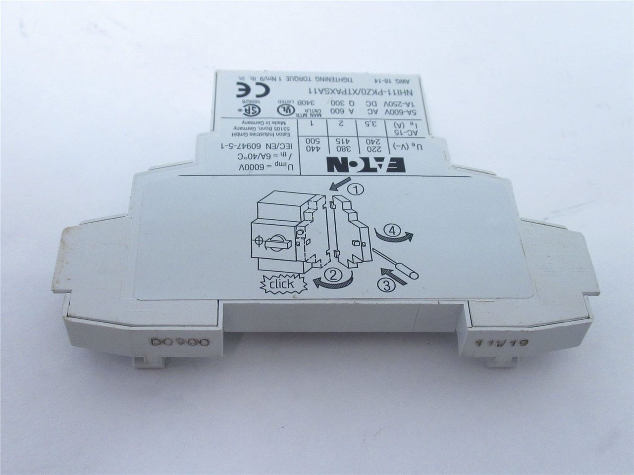 Eaton NHI11-PKZ0/XTPAXSA11; Auxilary Contact; 600VAC; 1-5A
