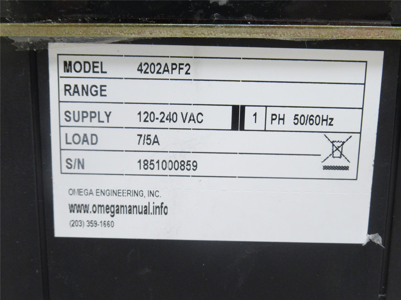 Omega 4202APF2; Digital Controller 120-240VAC; 1PH; 1/4 DIN