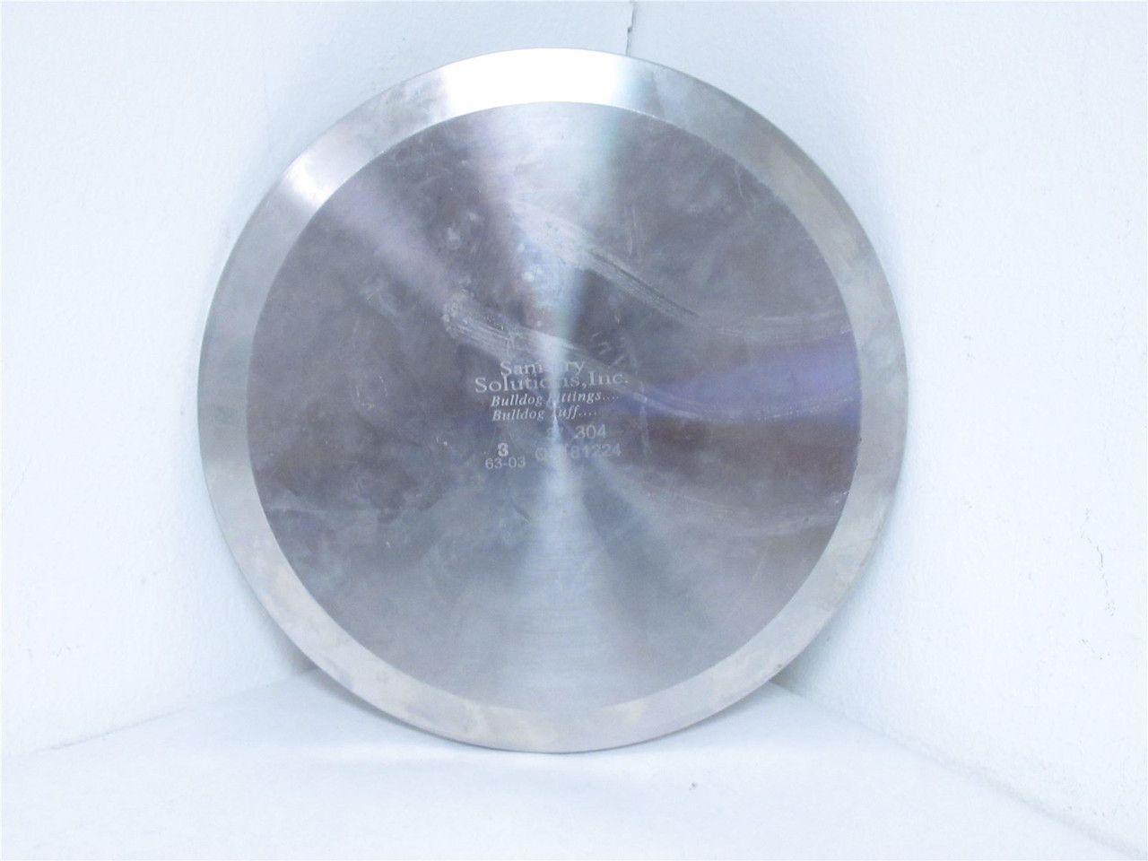 Sanitary Solutions QL181224; Solid End Cap; 8" OD; 304 SS