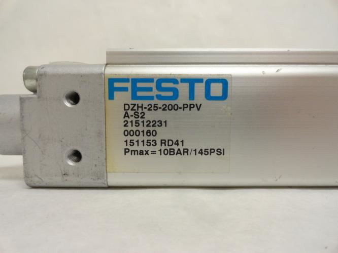 Festo DZH-25-200-PPV-A-S2; Flat Air Cylinder 25mm ID; 200mm Stk
