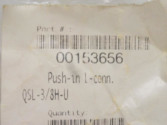 Festo QSL-3/8H-U; Lot-9 Push In Elbow 153656 Size: 3/8"