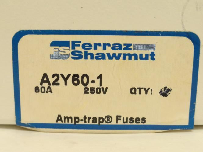 Ferraz A2Y60-1; Amp-Trap Fuse; 60A; 250VAC; 500VDC; Type: 1