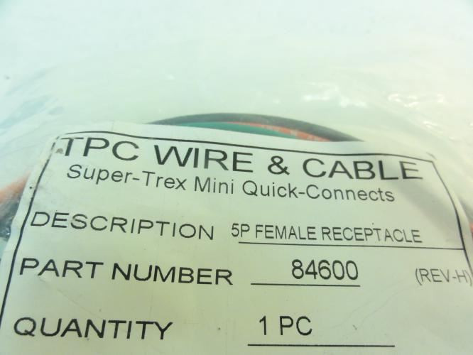 TPC Wire & Cable 84600; Female Receptacle; 5P