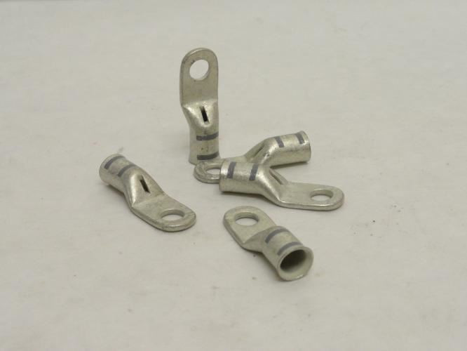 MFG- LCAX4-14-L; Lot-5 Copper Flex Lugs; # 4 AWG; 1/4" Stud