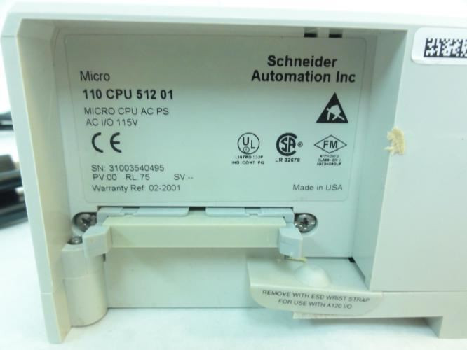 Schneider 110CPU51201; Micro CPU Module; 115VAC