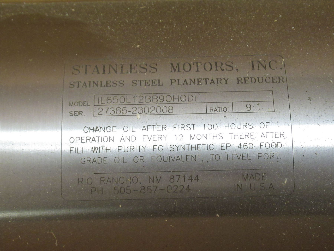 Sanifan SF2F10N04B1G; Gear Motor 9:1 Ratio; 3HP SS 230-460VAC