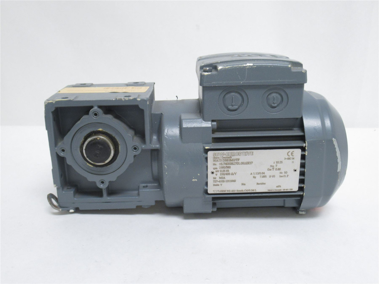 SEW WA20 DR63M2/TF; Gearmotor; 0.25Kw; 10.25:1 Ratio; 230/400V