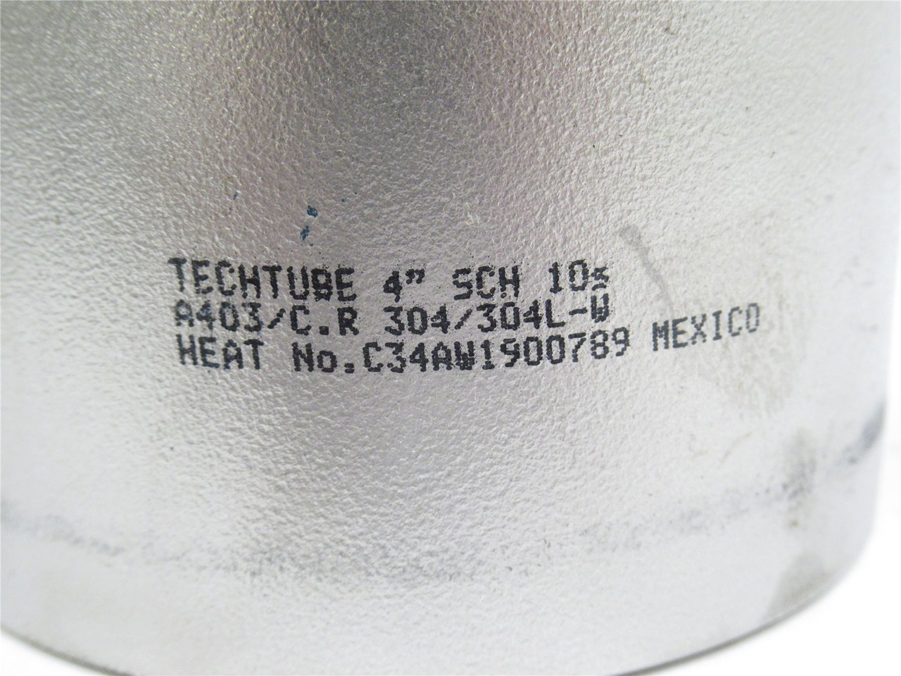 Techtube C34AW1900789; True Cap Tube; SS-304; Size: 4"