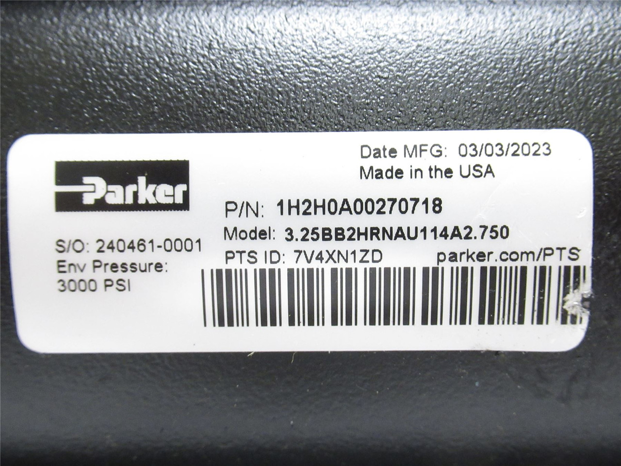 Parker 3.25BB2HRNAU114A2.750; Hydraulic Cylinder; 3-1/4"ID