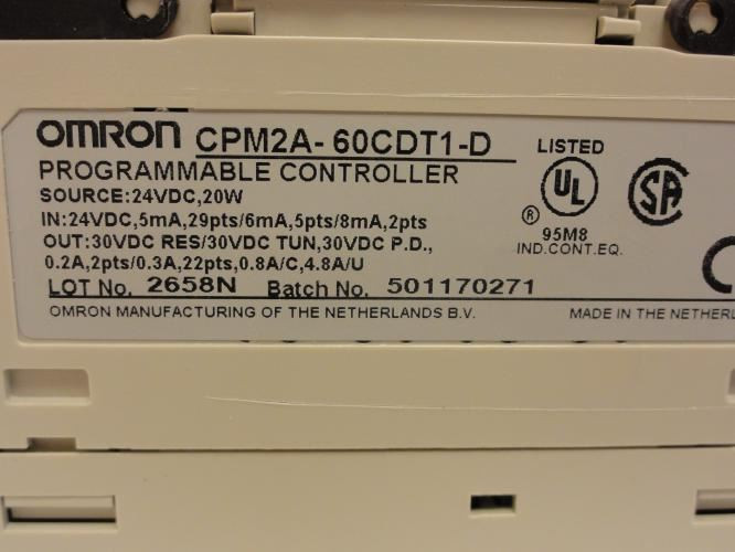 Omron CPM2A-60CDT1-D; Micro Programmable Controller 24VDC Input