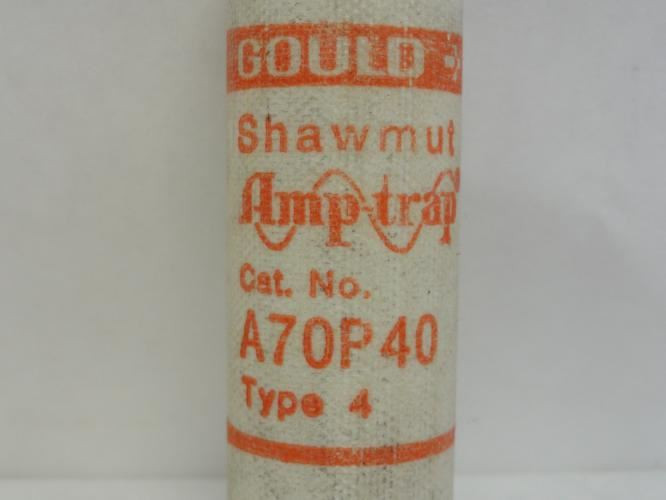Gould A70P40; Amp-Trap Ceramic Fuse; 40A; 700VAC/DC
