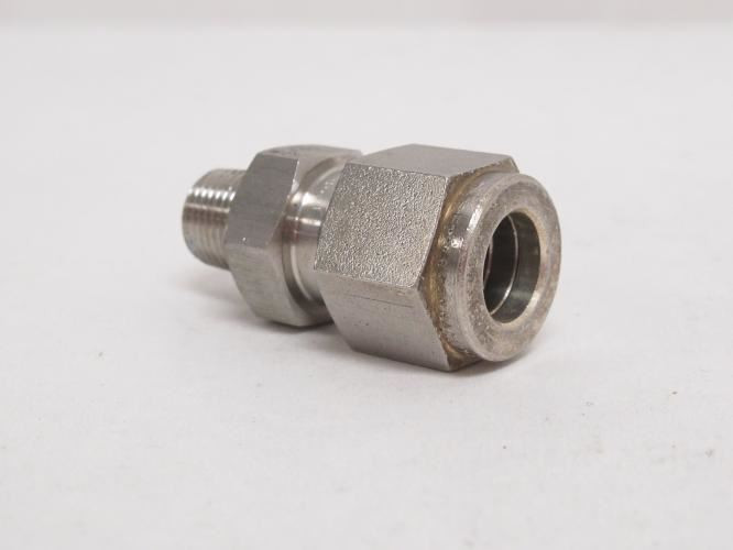 MFG- SS-600-1-2; Male Connector; SS-316; 3/8" Tube x 1/8NPT