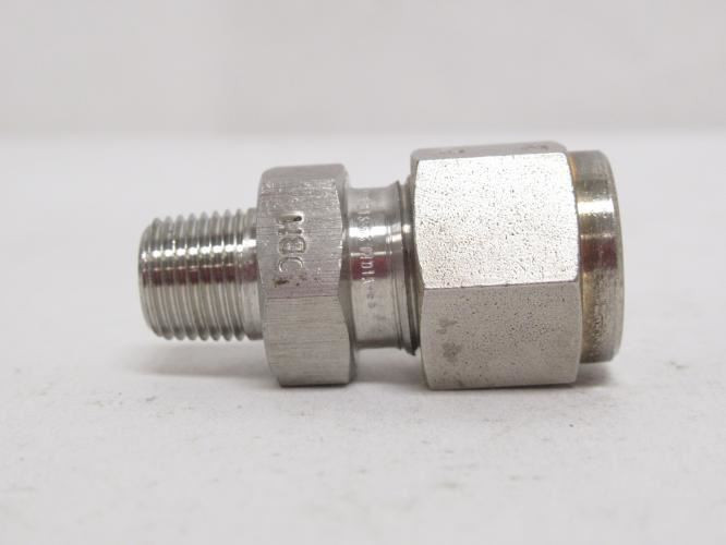 MFG- SS-600-1-2; Male Connector; SS-316; 3/8" Tube x 1/8NPT