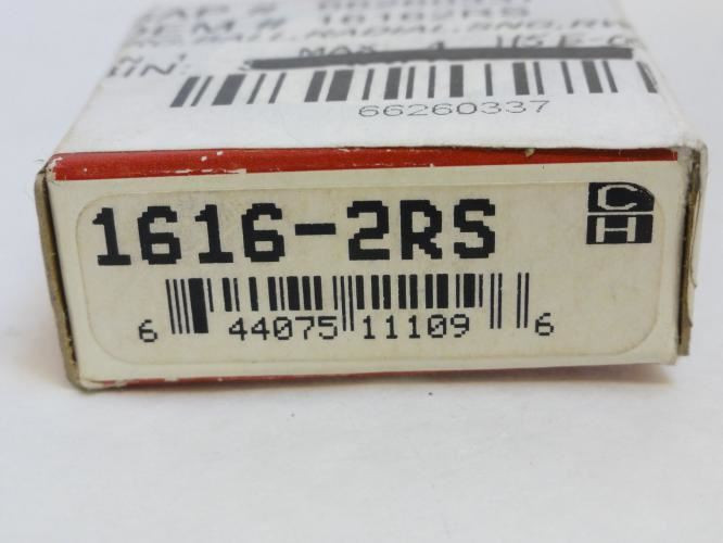Consolidated 1616-2RS; Ball Bearing 1/2"ID; 1-1/8" OD; 3/8" W