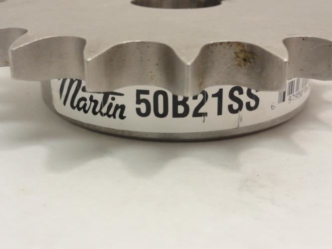 Martin 50B21SS-1; Sprocket # 50; SS; 21Teeth; 1"ID