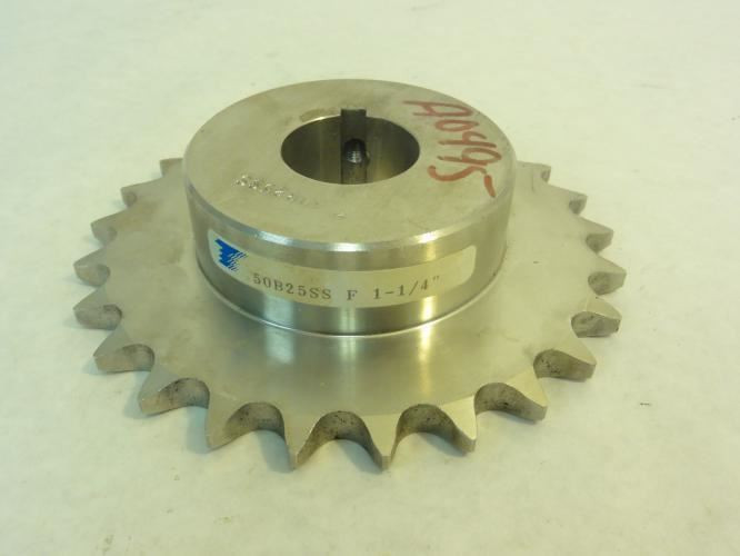Tsubaki 50B25SS-F-1-1/4; Sprocket # 50; 25T; 1-1/4"ID; SS