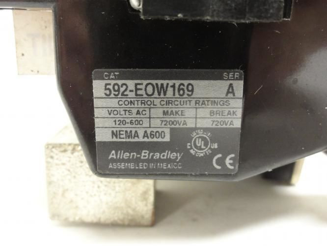 Allen-Bradley 592-EOW169; Eutectic Alloy Overload Relay 165A 3P