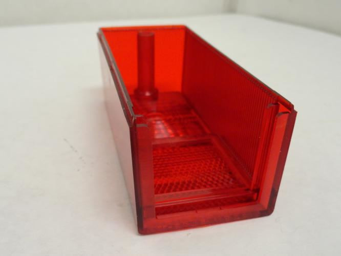 fits Nissan NF0510701920; Forklift Lens Cap; Red; Square 4-5/8" Long