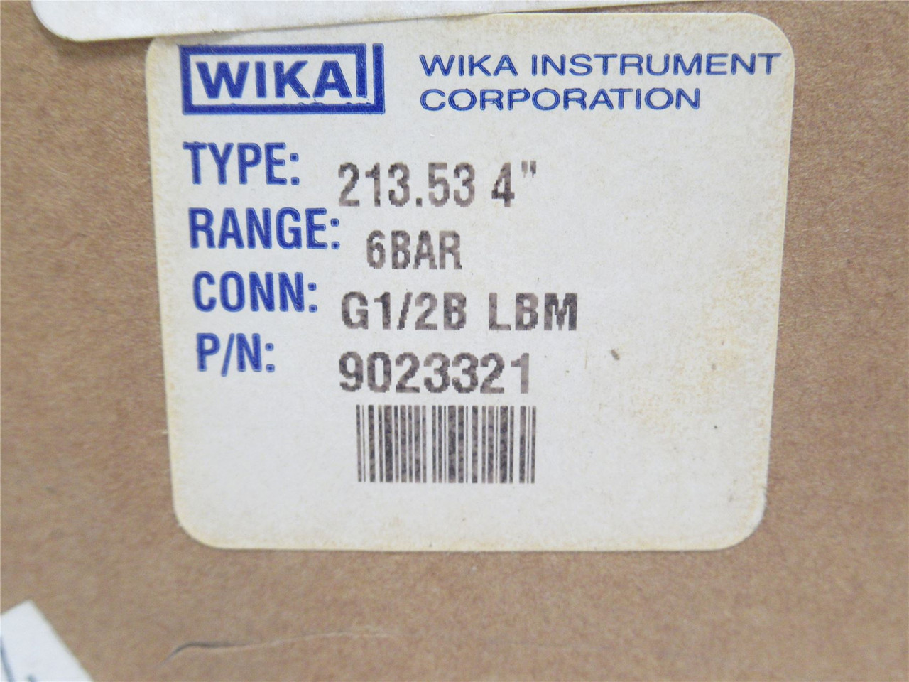 Wika 213.53 4; Pressure Gauge 9023321; 0-100PSI; Liquid Fill