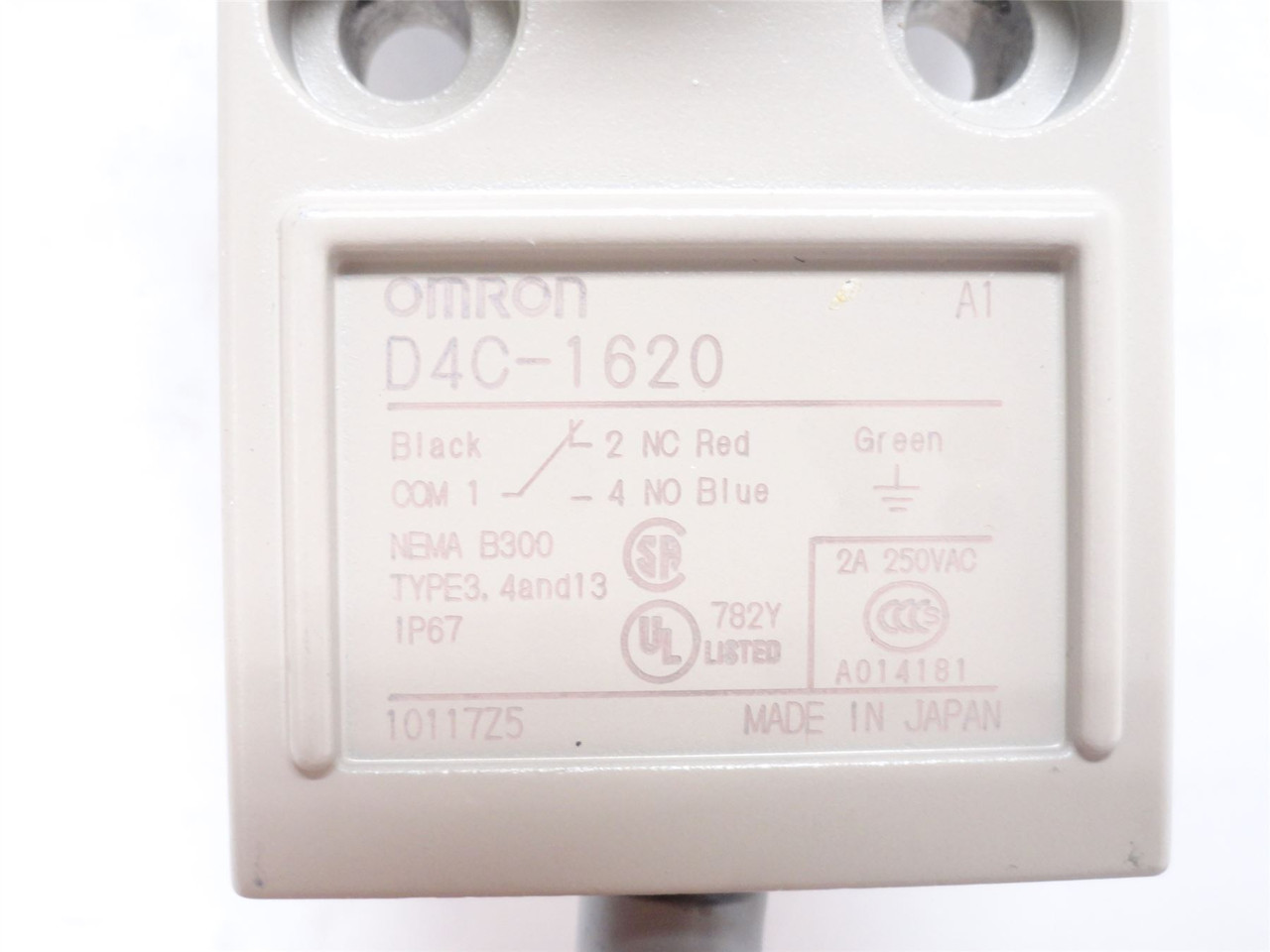 Omron D4C-1620; Compact Limit Switch; 250VAC; 5A; 3m Wire