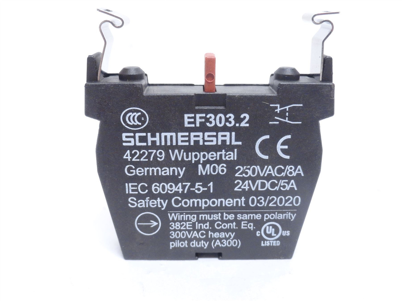 Schmersal EF303.2; Aux Contact Block; 250VAC/8A; 24VDC/5A
