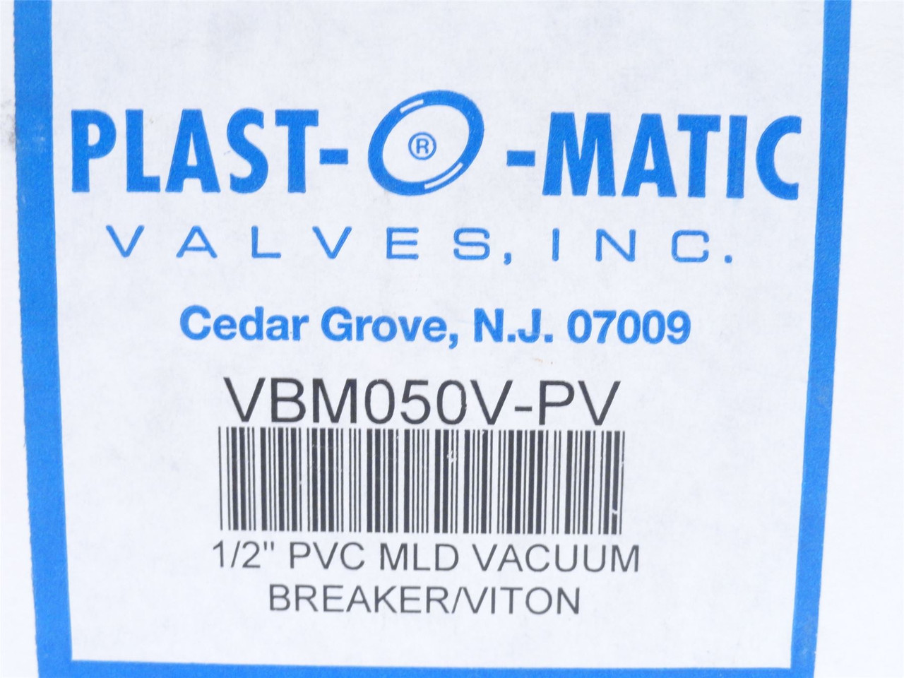 Plast-O-Matic VBM050V-PV; Vacuum Breaker 1/2NPT; 60SCFM