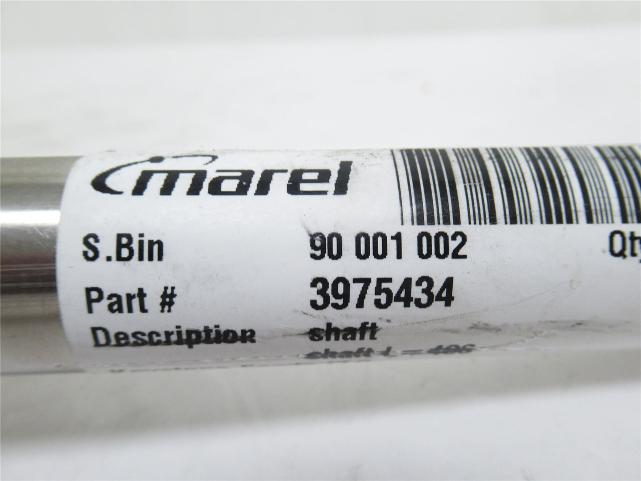 Marel 3975434; Shaft; SS; 25mmOD x 18-1/2 Long; 19" Overall