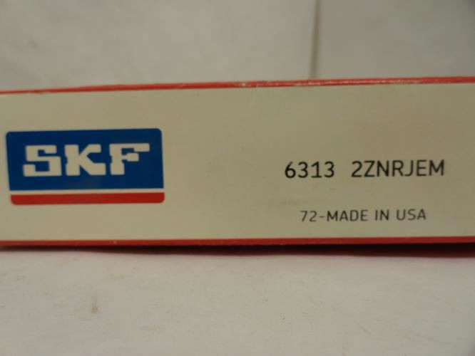 SKF 6313-2ZNRJEM; Ball Bearing 65mm ID x 140mm OD x 33mm Wide
