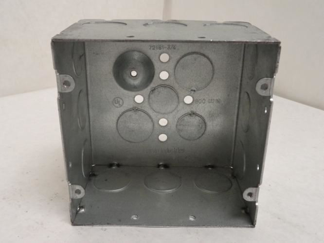 Garvin 72181-3/4; Lot-2 Junction Box; 4-11/16" Sq; 3" Deep
